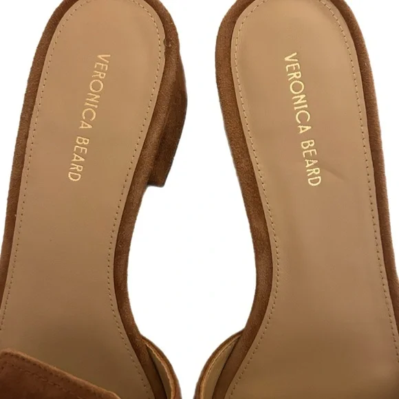 Veronica Beard Annette Suede Medallion Mule Sandals - Picture 3 of 5